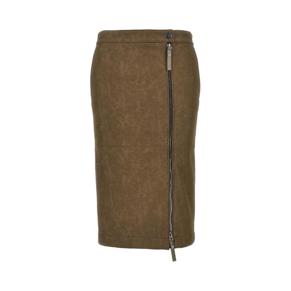 Pinko Women Faux Nubuck Leather Pencil Skirt